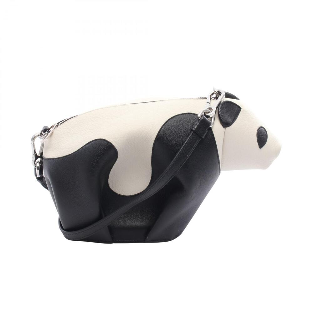 LOEWE Panda Bag Shoulder Bag Leather White Black